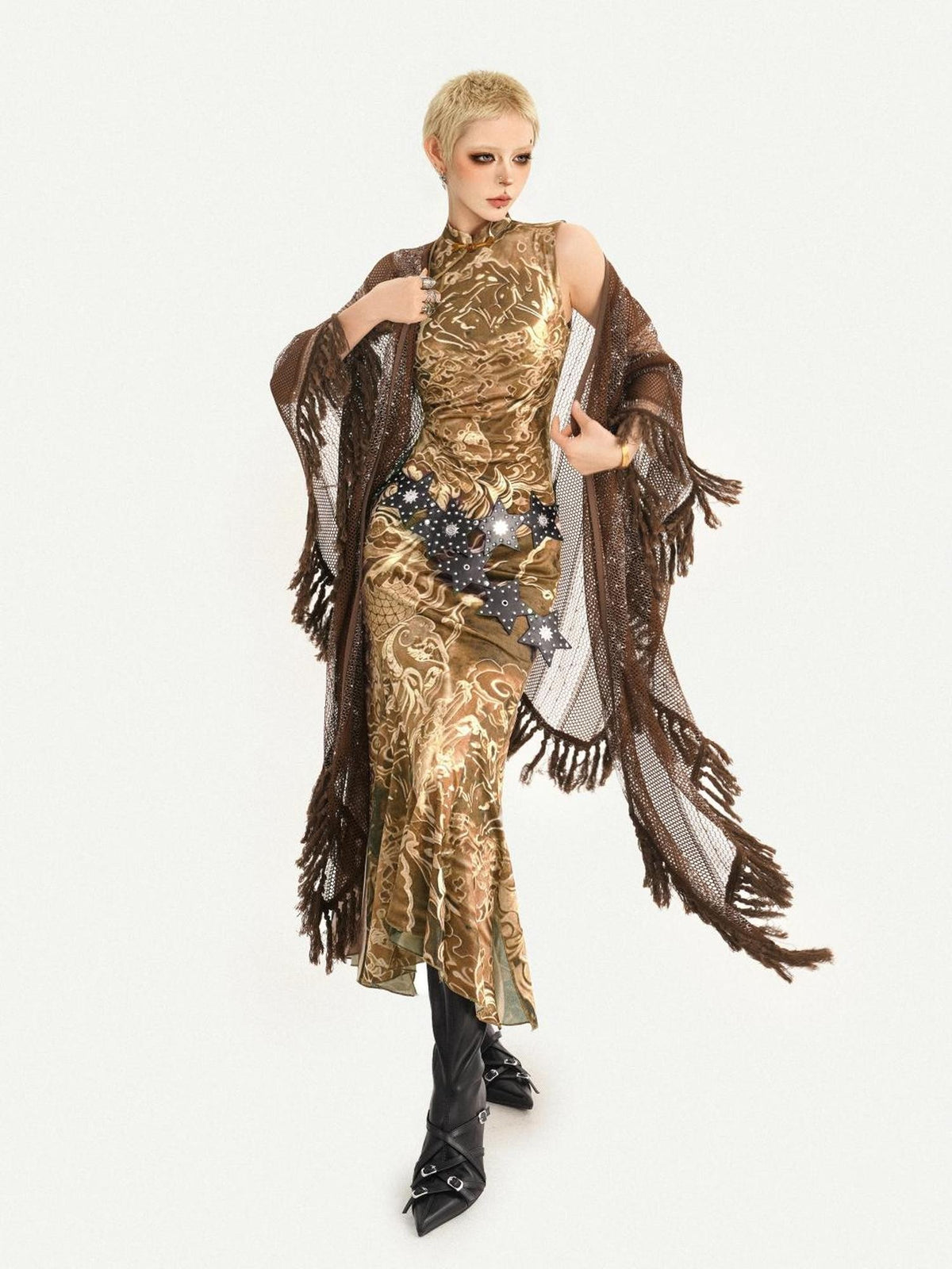 Nico Molly Brown Tassel Cutout Long Women&