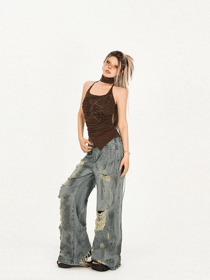 Nico Molly Brown Vintage Butterfly Slim Fit Women&