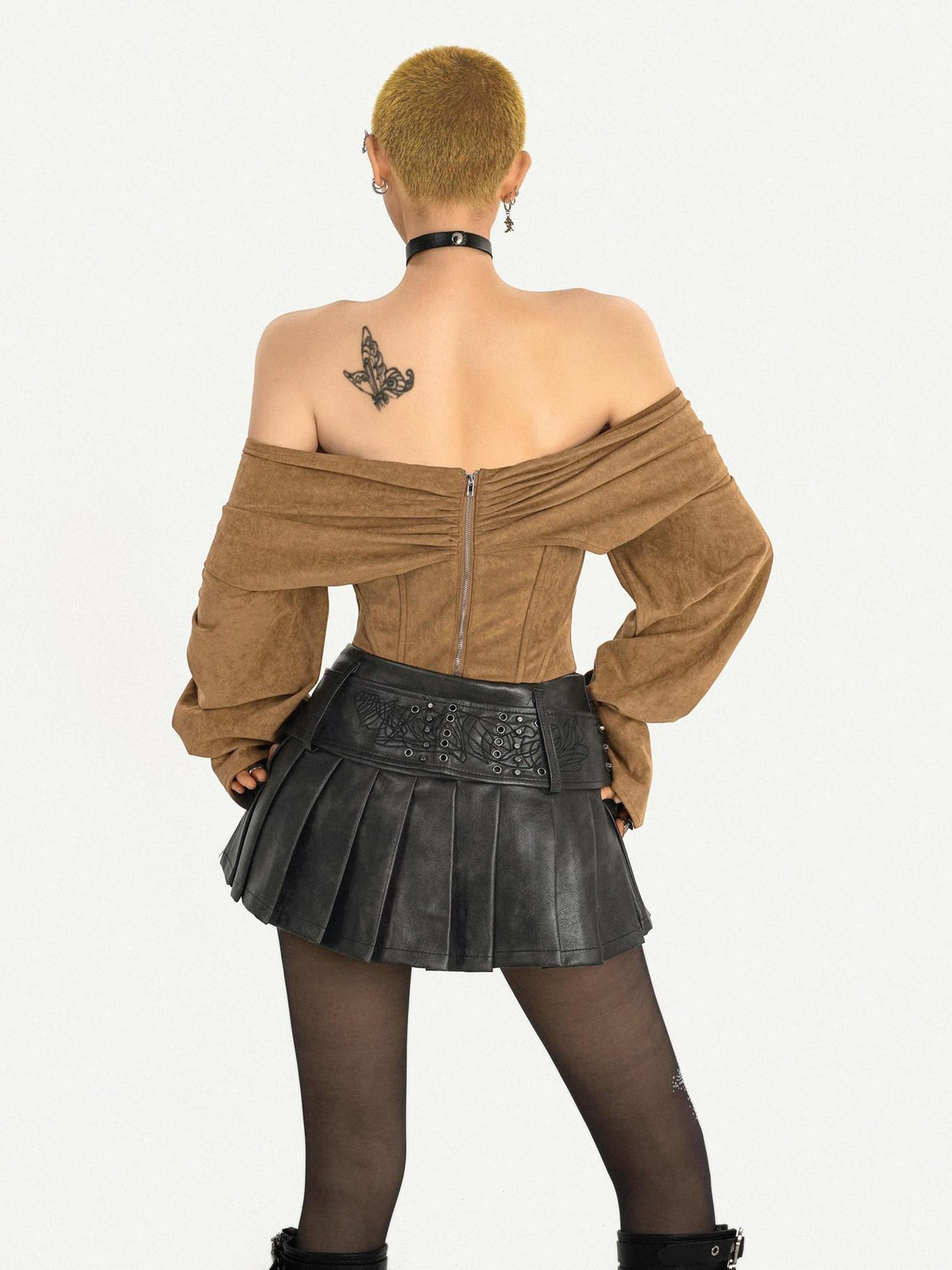 Nico Molly Caramel One Shoulder Boned Bustier Tie Women&