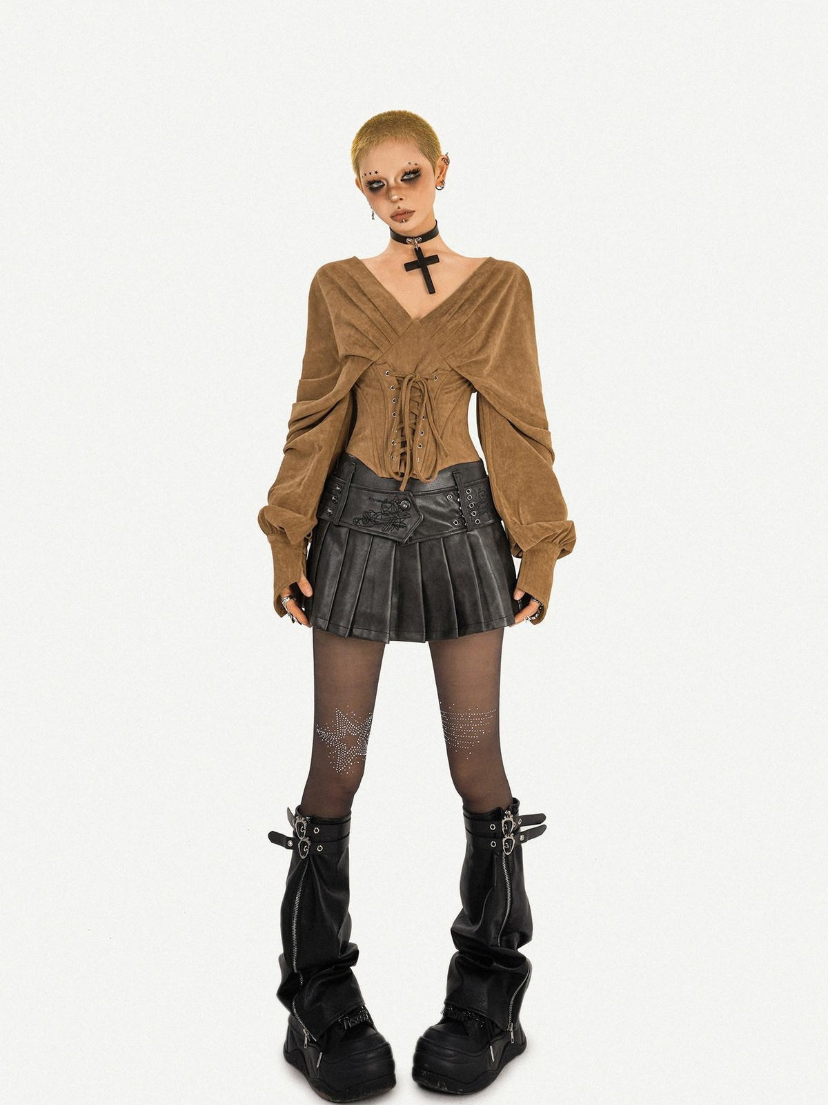 Nico Molly Caramel One Shoulder Boned Bustier Tie Women&