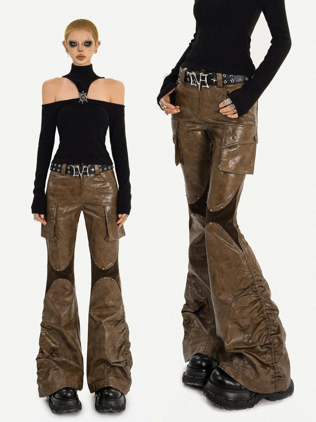 Nico Molly Coffee Vintage Patchwork Slim Fit Women&