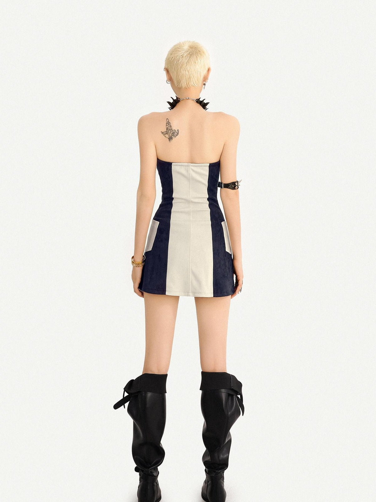 Nico Molly Colorblock Lace Up Slim Fit Bodycon Women&