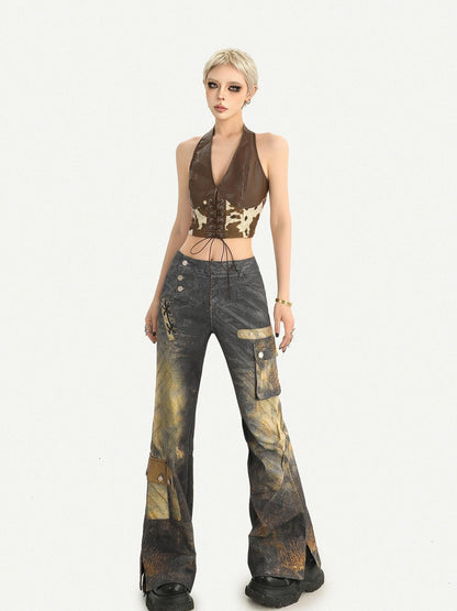 Nico Molly Cropped V-neck Tie Waist Slim Fit Women&