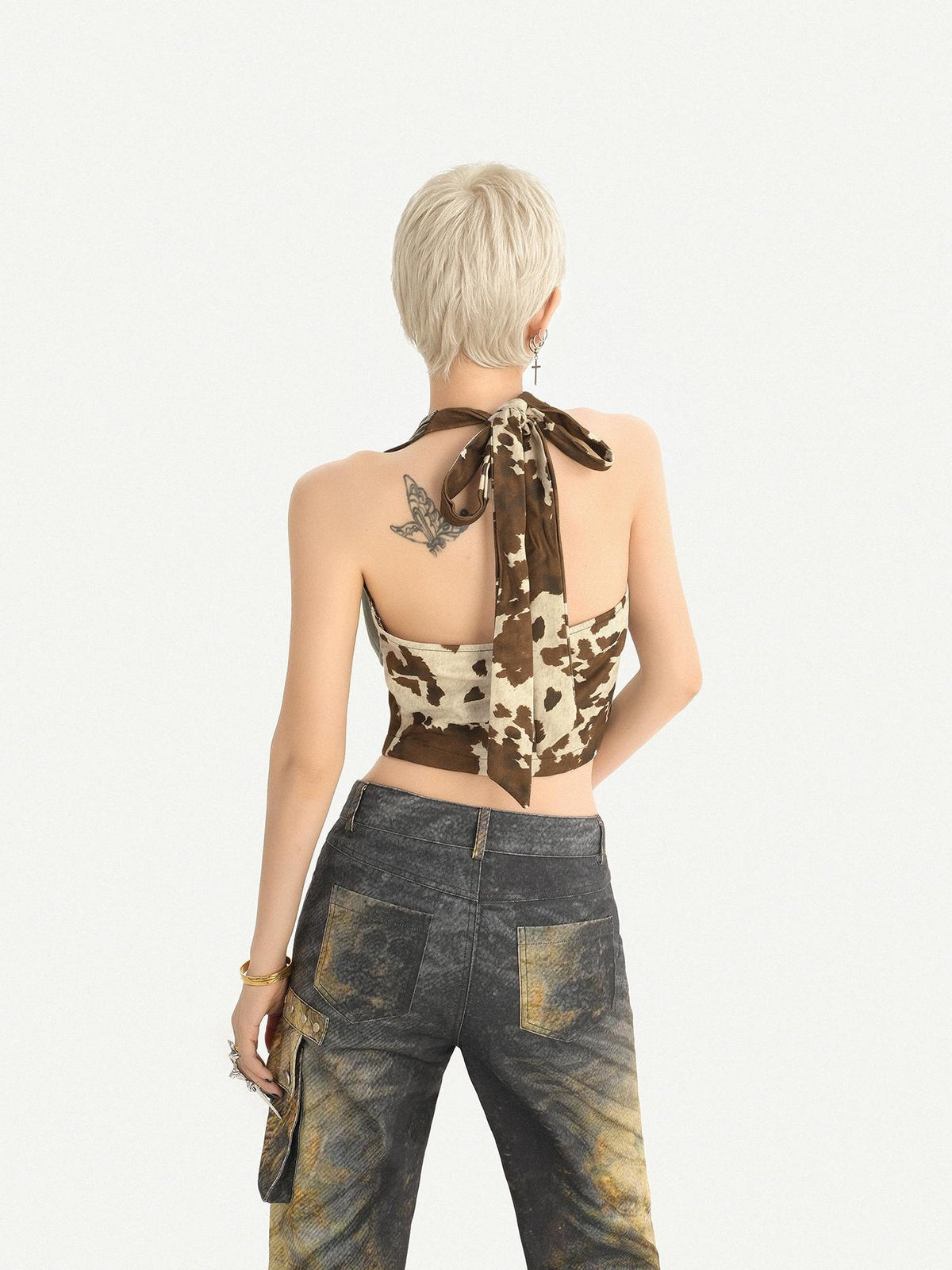 Nico Molly Cropped V-neck Tie Waist Slim Fit Women&