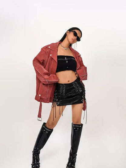 Nico Molly Cropped Vintage Workwear Wrap Chest Backless Slim Fit Women&