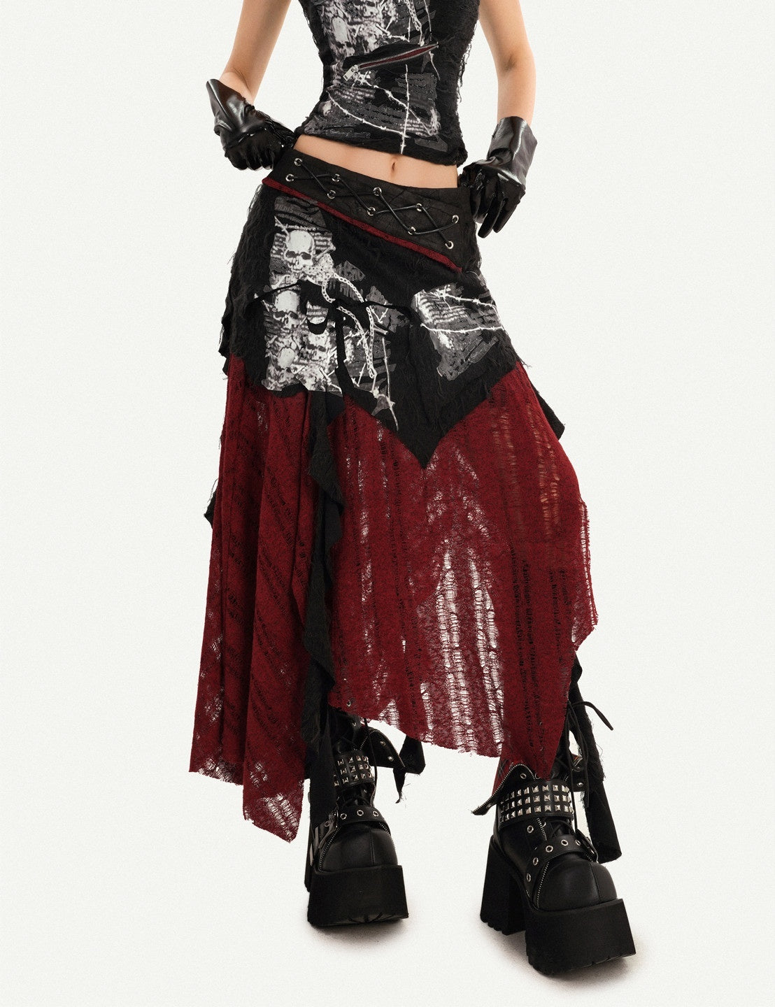 Nico_Molly_Dark_Gothic_Asymmetrical_A_Line_Colorblock_High_Waist_Women&