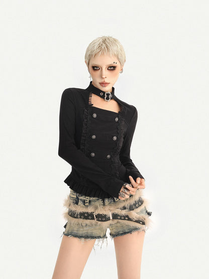 Nico Molly Dark Gothic Double Breasted Halter Slim Women&
