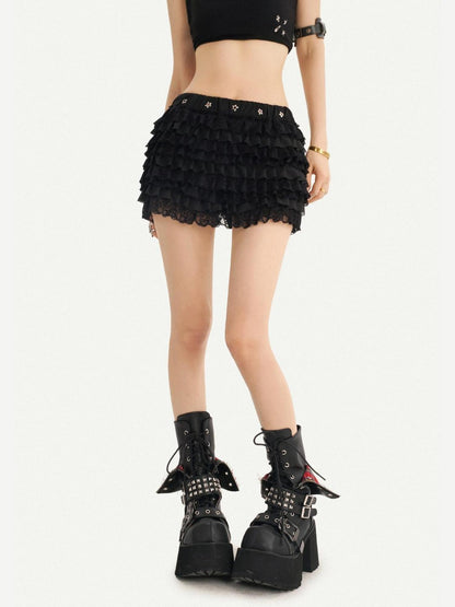 Nico Molly Dark Lace Spliced Low Waist Cake Style Women&