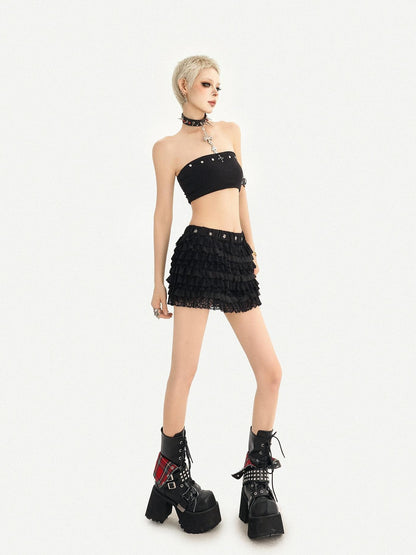 Nico Molly Dark Lace Spliced Low Waist Cake Style Women&