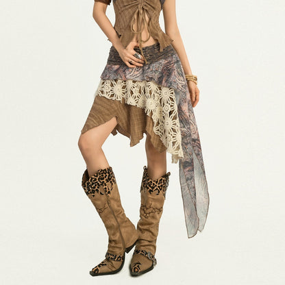 Nico_Molly_Drawstring_Patchwork_Backless_Asymmetrical_Women&