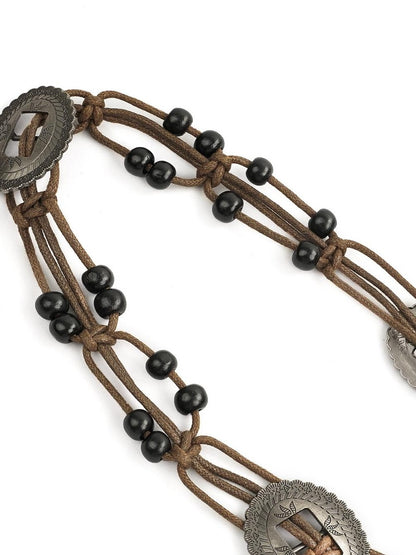 Nico Molly Ethnic Braided Tassel Decorative Knot Waist Chain Women&