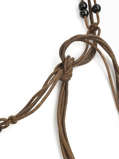Nico Molly Ethnic Braided Tassel Decorative Knot Waist Chain Women&