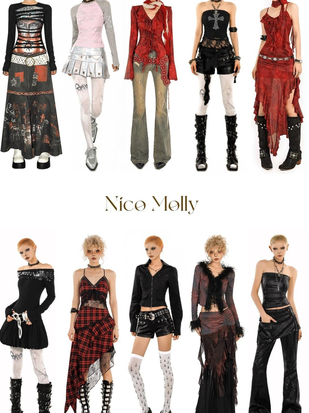 Nico Molly Faux Fur Patchwork Asymmetric High Waist Women&