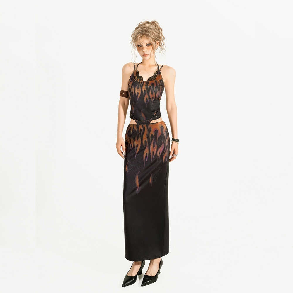 Nico_Molly_Flame_Print_Backless_Halter_Draped_Skirt_Women&
