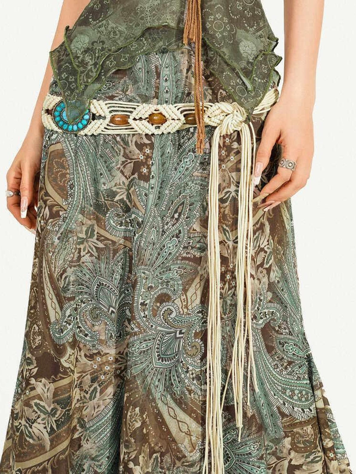 Nico Molly Forest Boho American Vintage Woven Agate Ethnic Romantic Women&