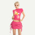 Nico_Molly_Fuchsia_Star_Print_Studded_Slim_Short_Sleeve_Women&