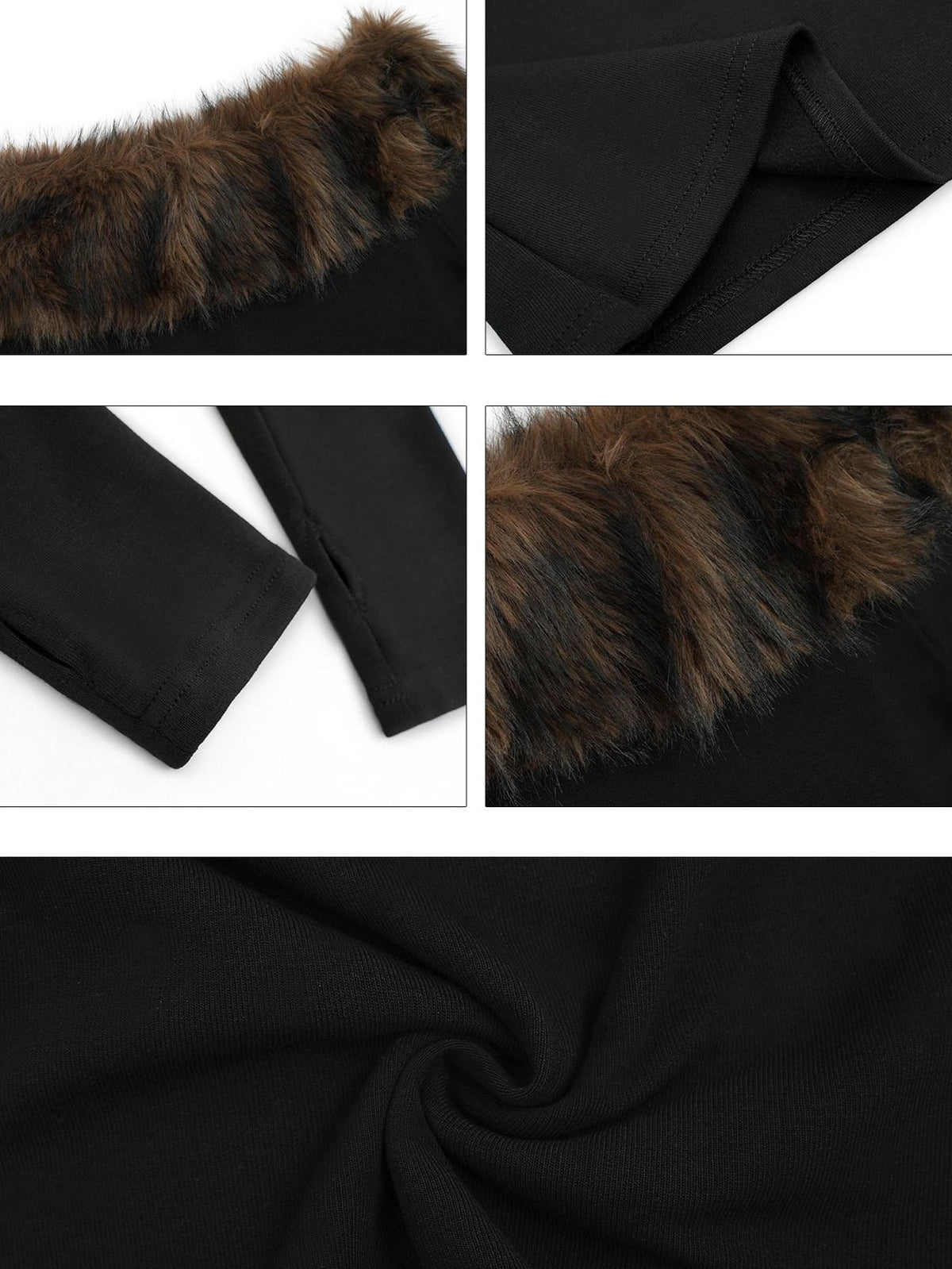 Nico Molly Fur Collar Off Shoulder Women&