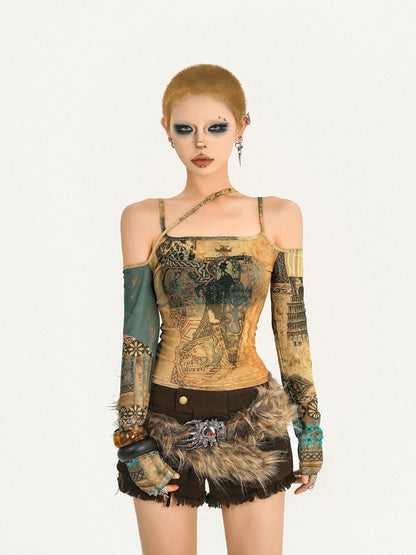 Nico Molly Furry Skull Vintage Edgy Street Y2k Women&