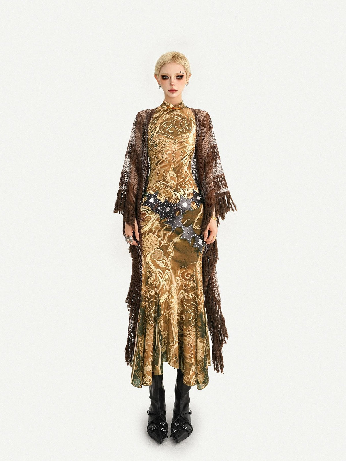 Nico Molly Gilded Glamorous Fishtail Sleeveless Slim Women&