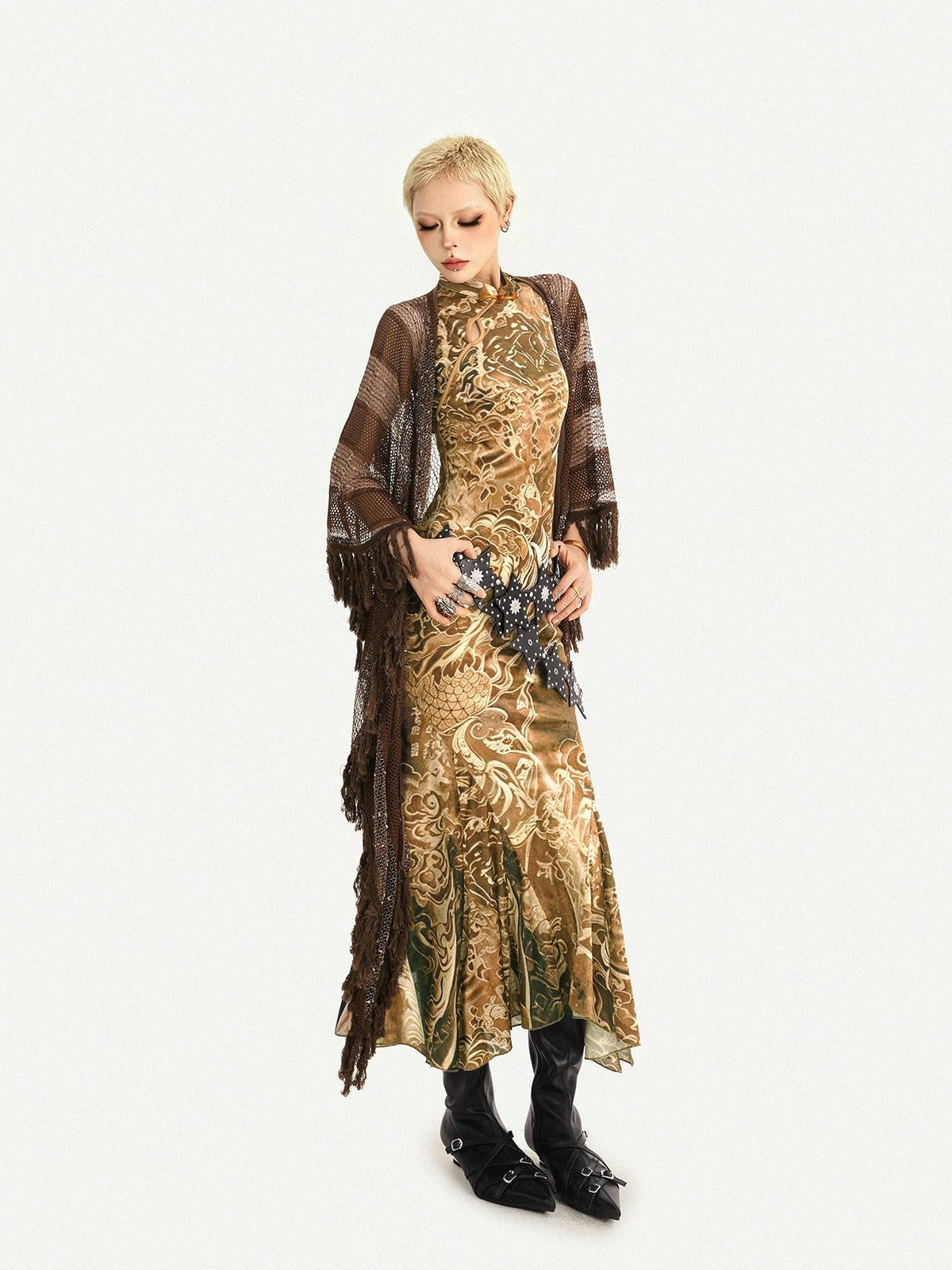 Nico Molly Gilded Glamorous Fishtail Sleeveless Slim Women&
