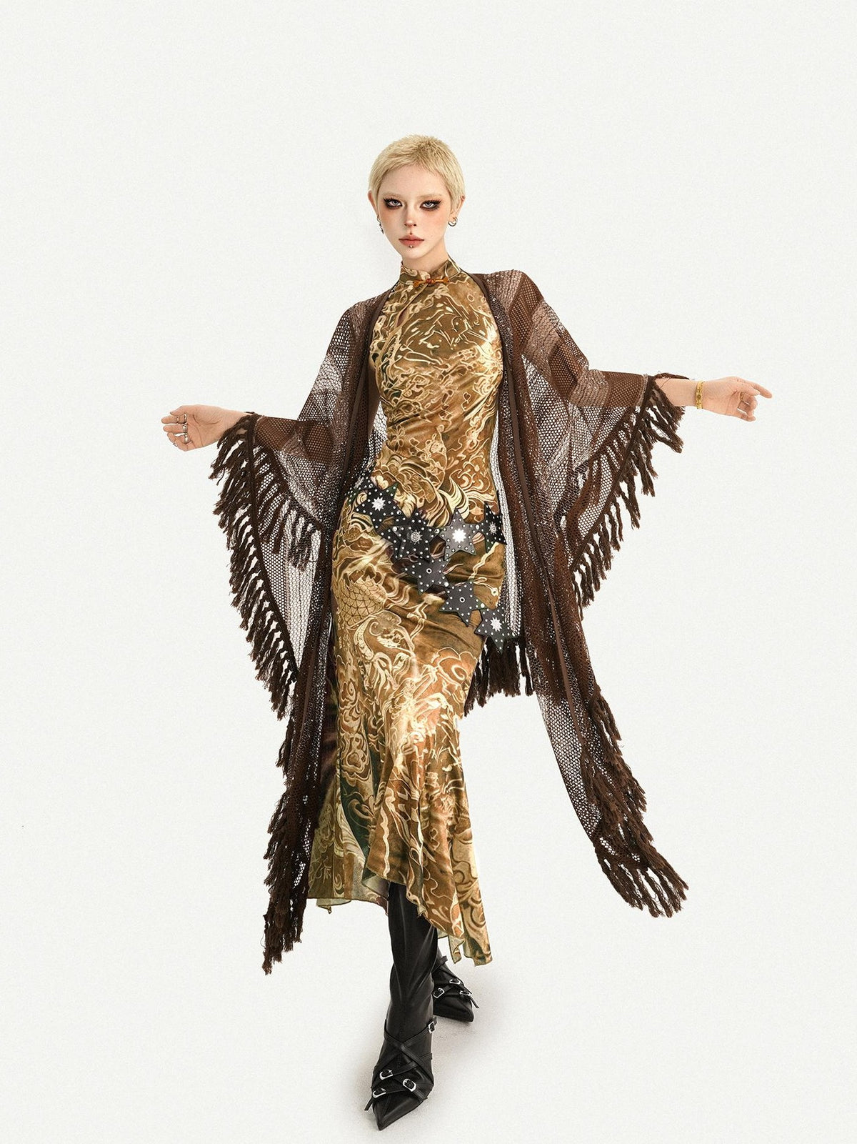 Nico Molly Gilded Glamorous Fishtail Sleeveless Slim Women&