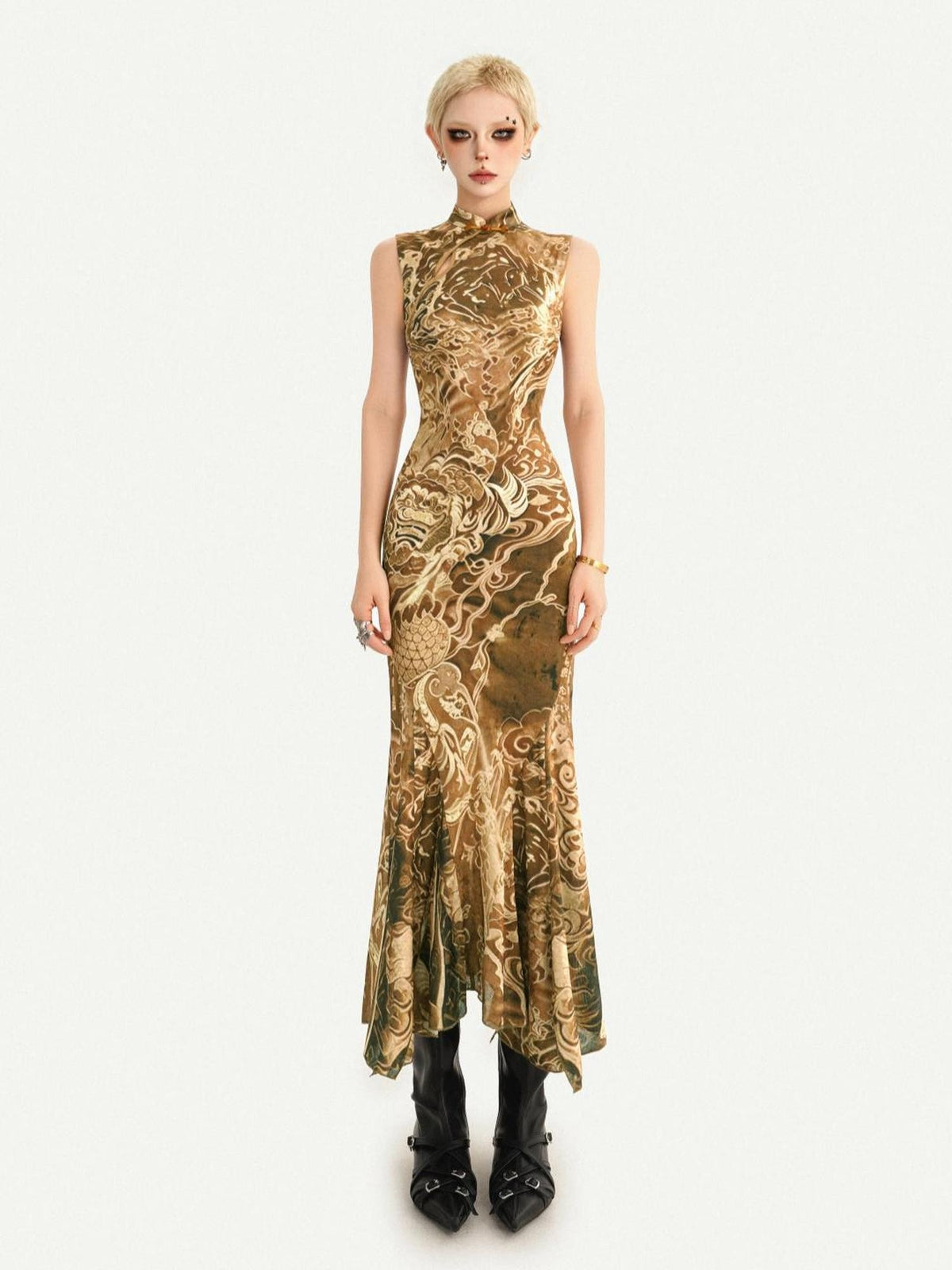 Nico Molly Gilded Glamorous Fishtail Sleeveless Slim Women&