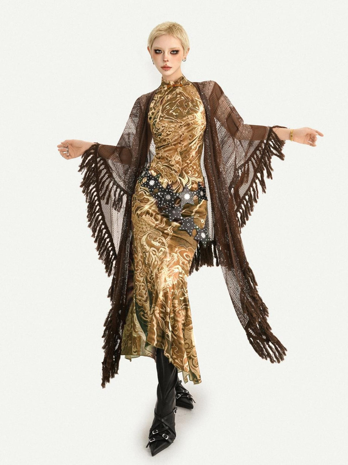 Nico Molly Gilded Glamorous Fishtail Sleeveless Slim Women&