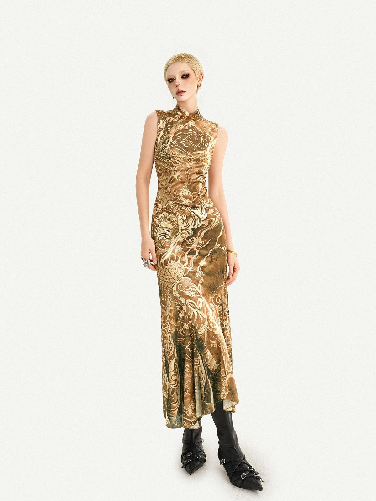 Nico Molly Gilded Glamorous Fishtail Sleeveless Slim Women&