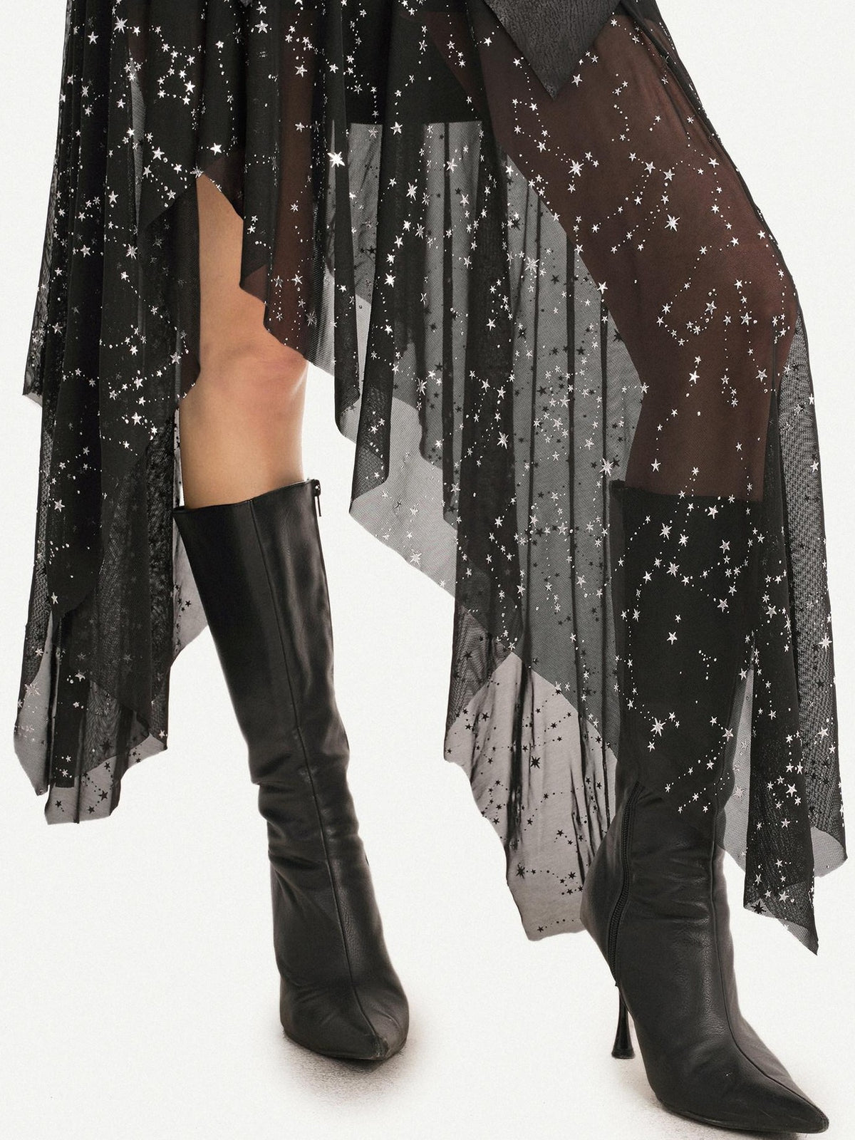 Nico Molly Gothic Mesh Asymmetric Patchwork Women&