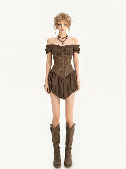 Nico Molly Gothic Ruffled Tiered Cinched Waist Women&