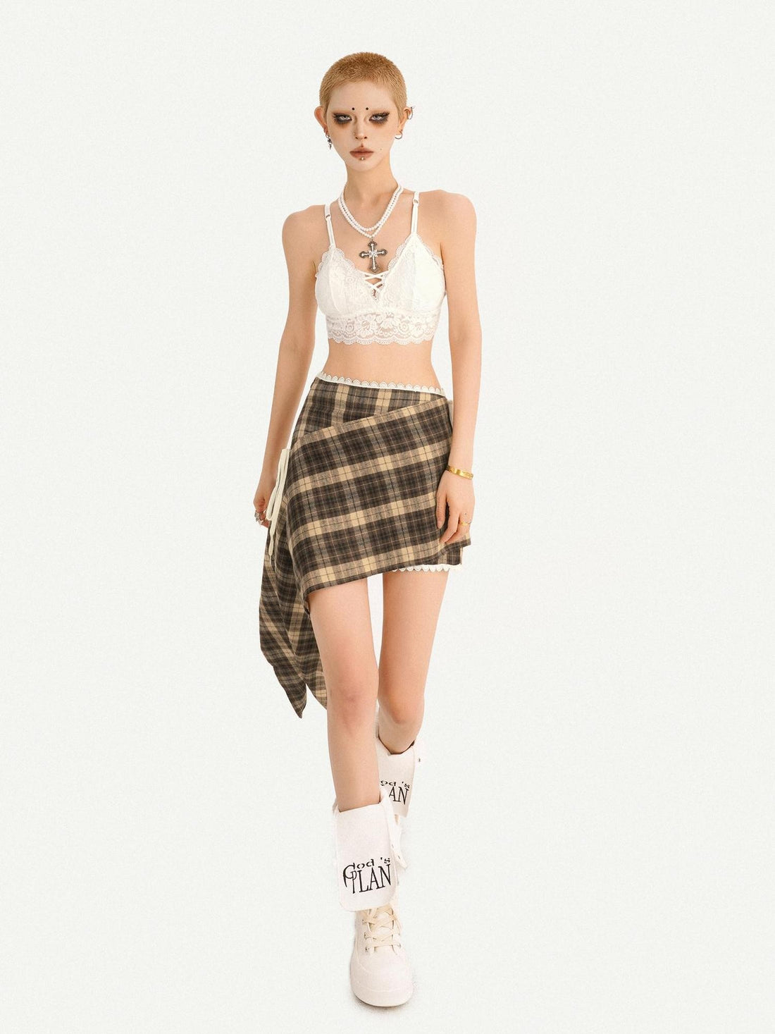Nico Molly Gothic Sweet V-neck Tie Back Padded Cropped Strappy Women&