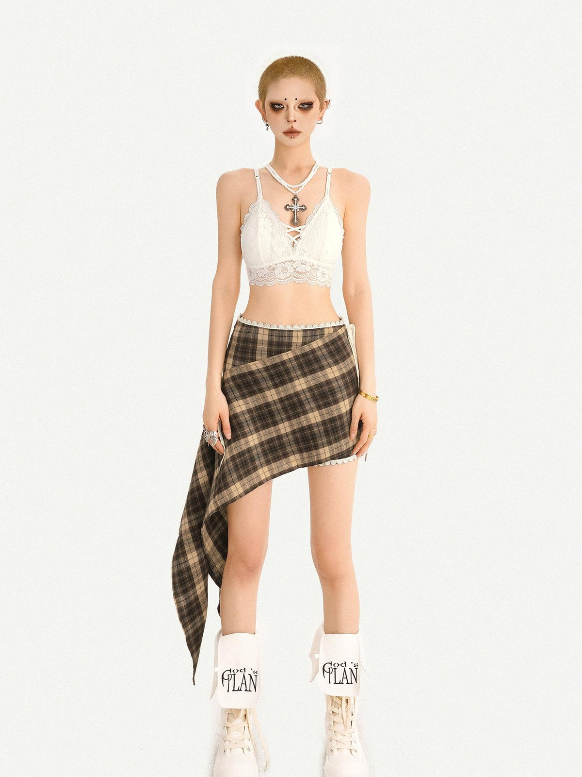 Nico Molly Gothic Sweet V-neck Tie Back Padded Cropped Strappy Women&