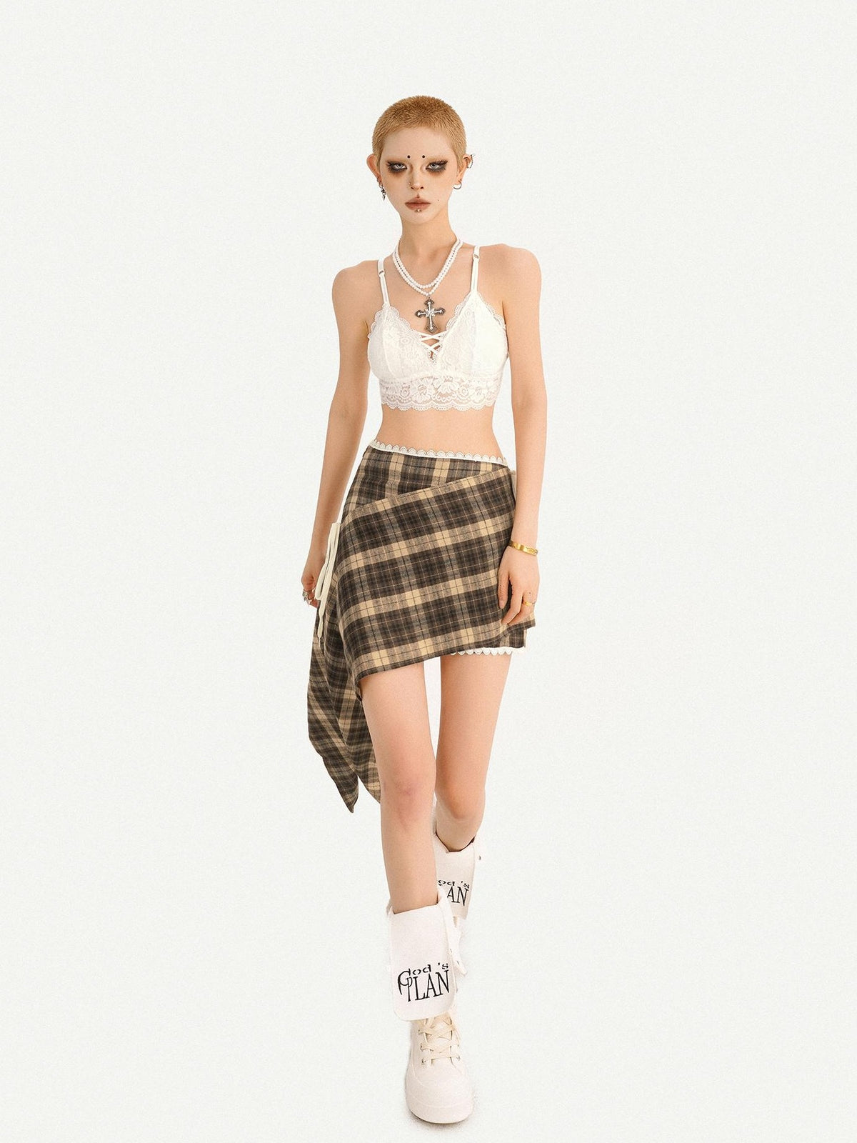 Nico Molly Gothic Sweet V-neck Tie Back Padded Cropped Strappy Women&