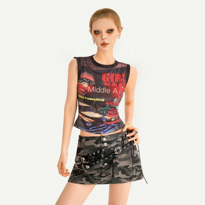 Nico_Molly_Graffiti_Letter_Print_Rocker_Short_Slim_Cropped_Round_Neck_Women&