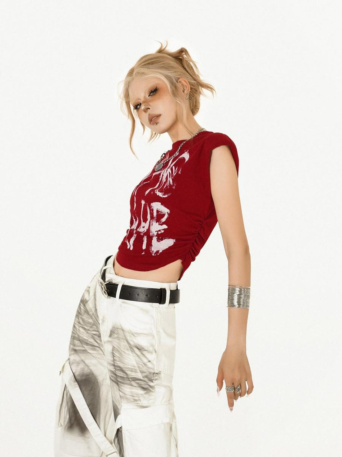 Nico Molly Hand Painted Graffiti Creative Print Vintage Women&