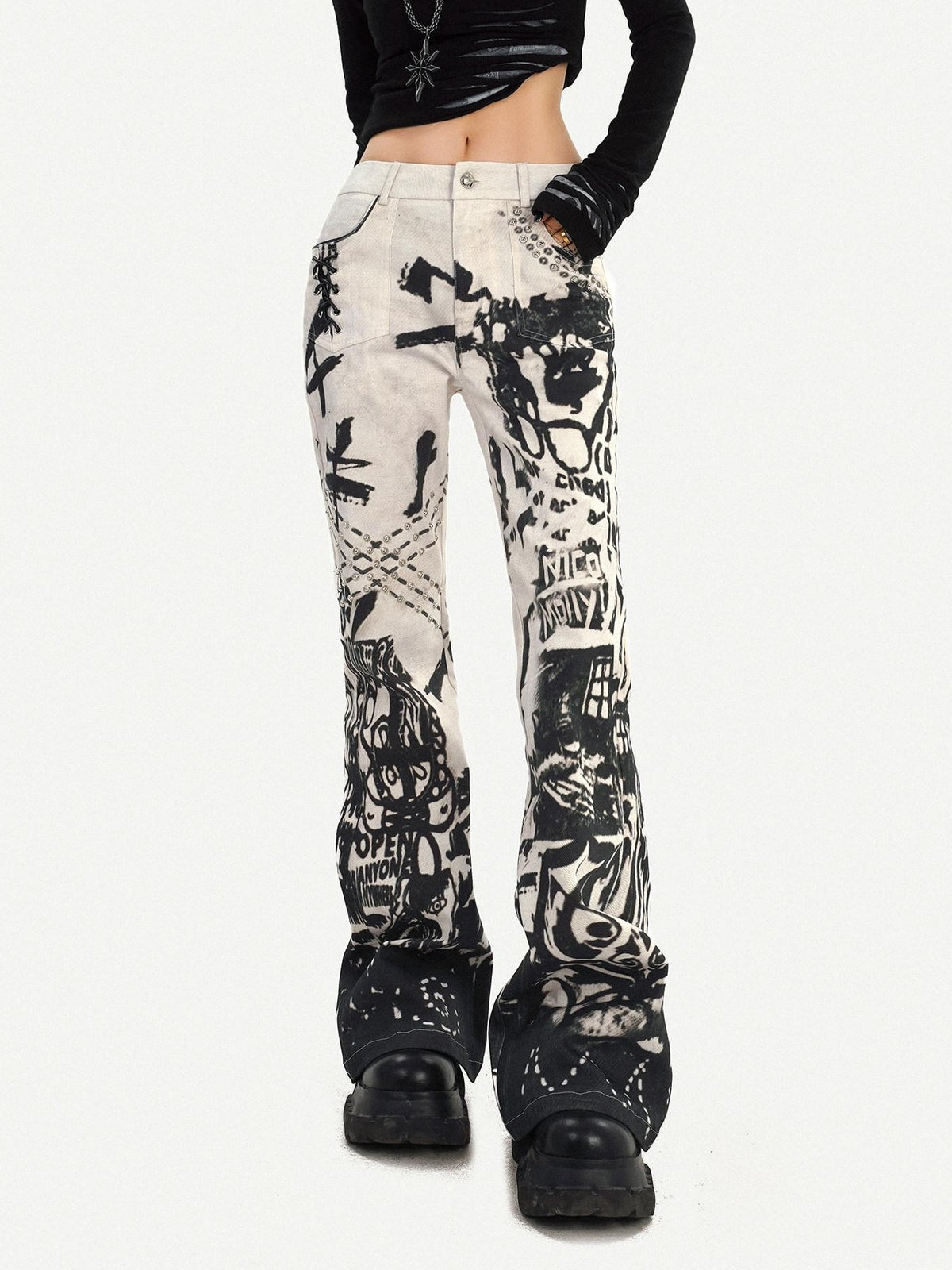 Nico Molly Ink Wash Studded Punk Street Women&