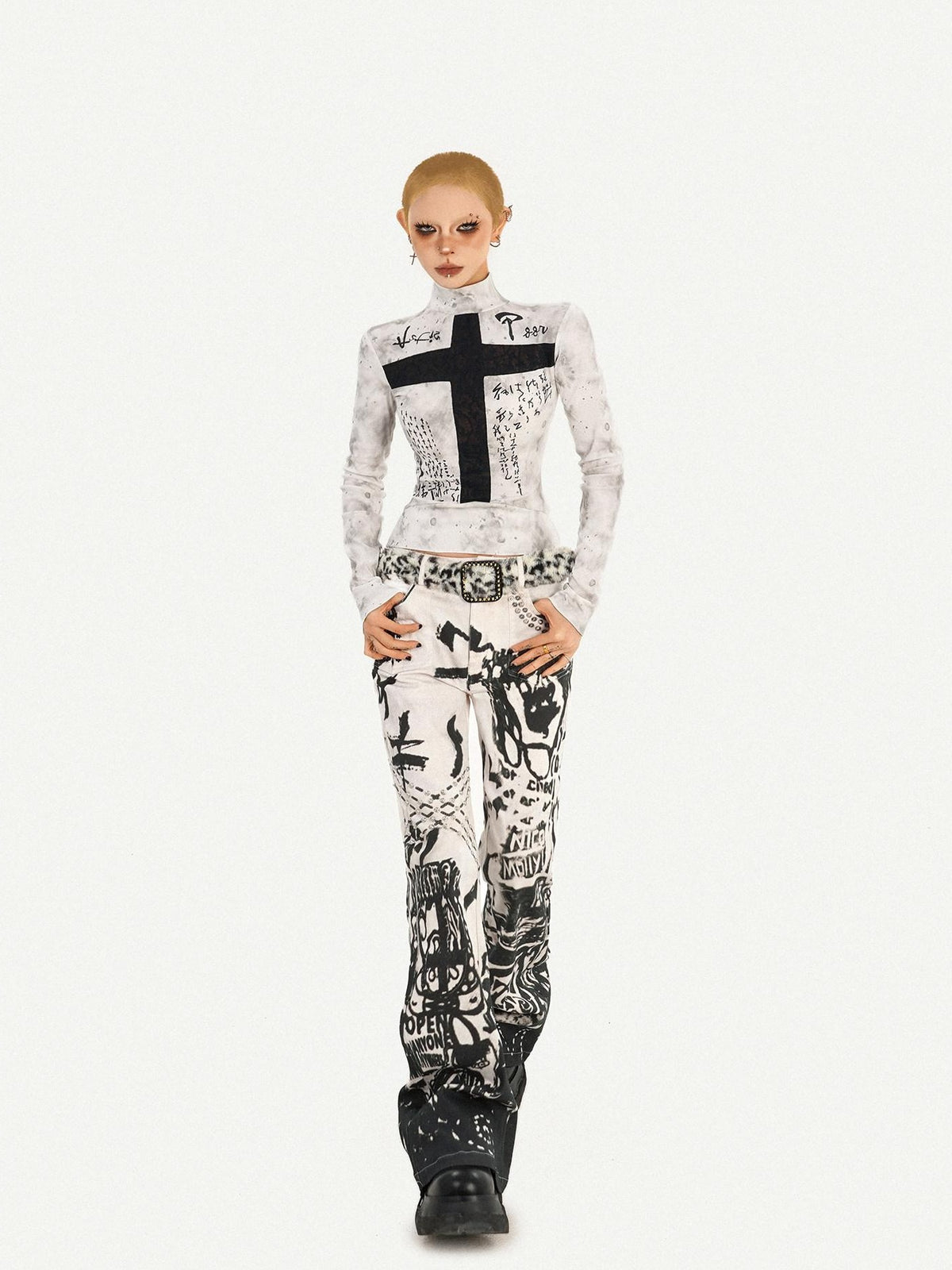 Nico Molly Ink Wash Studded Punk Street Women&
