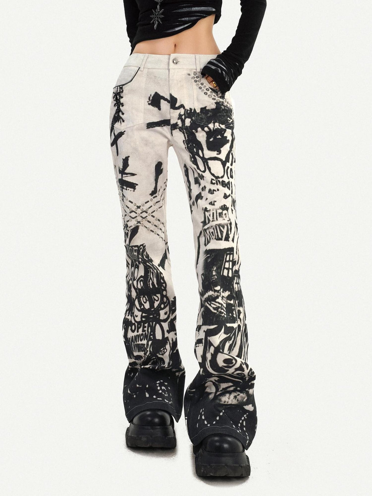 Nico Molly Ink Wash Studded Punk Street Women&