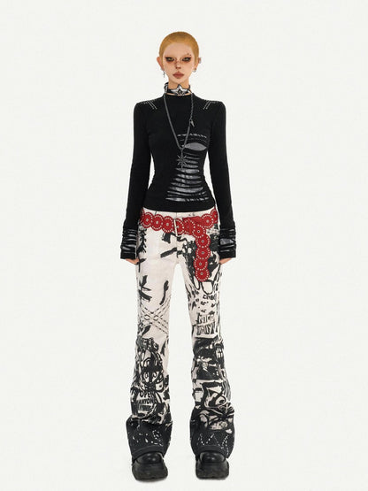 Nico Molly Ink Wash Studded Punk Street Women&