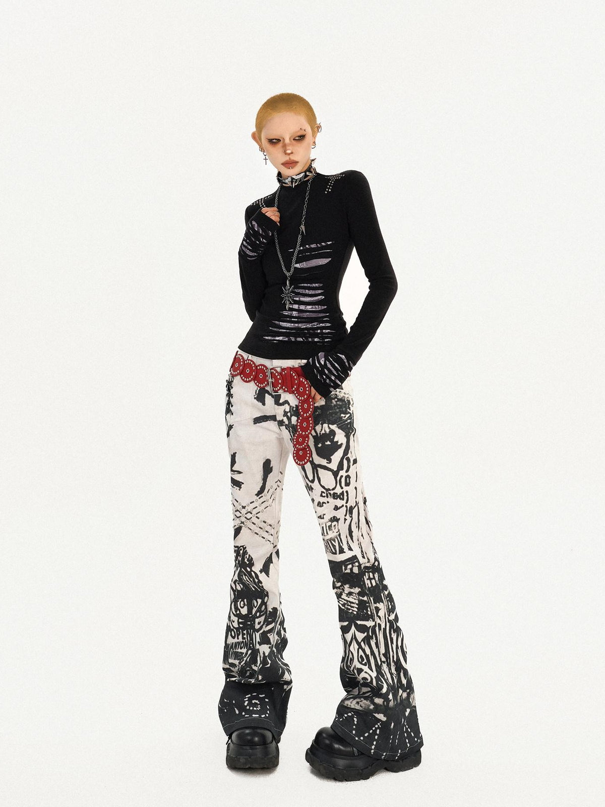 Nico Molly Ink Wash Studded Punk Street Women&