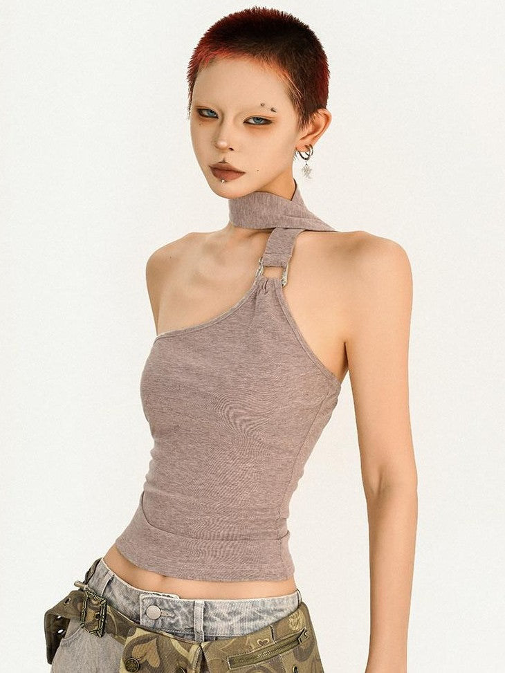 Nico Molly Khaki Vintage Backless Tie Slim Cropped Women&
