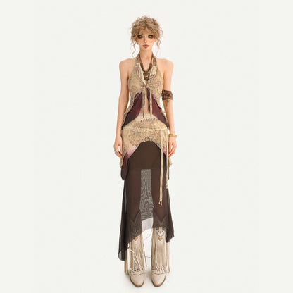 Nico_Molly_Layered_Lace_Fringed_Halter_V-neck_Women&