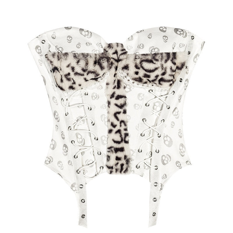 Nico_Molly_Leopard_Fur_Patchwork_Asymmetric_Cinched_Waist_Cropped_Women&