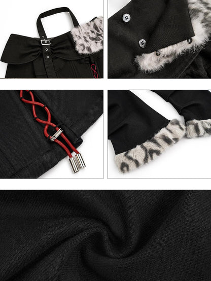 Nico Molly Leopard Patchwork Halter Bardot Waist Cashmere Women&