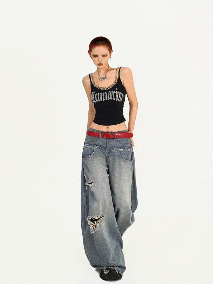 Nico Molly Leopard Rhinestone Letter Faux Layered Women&
