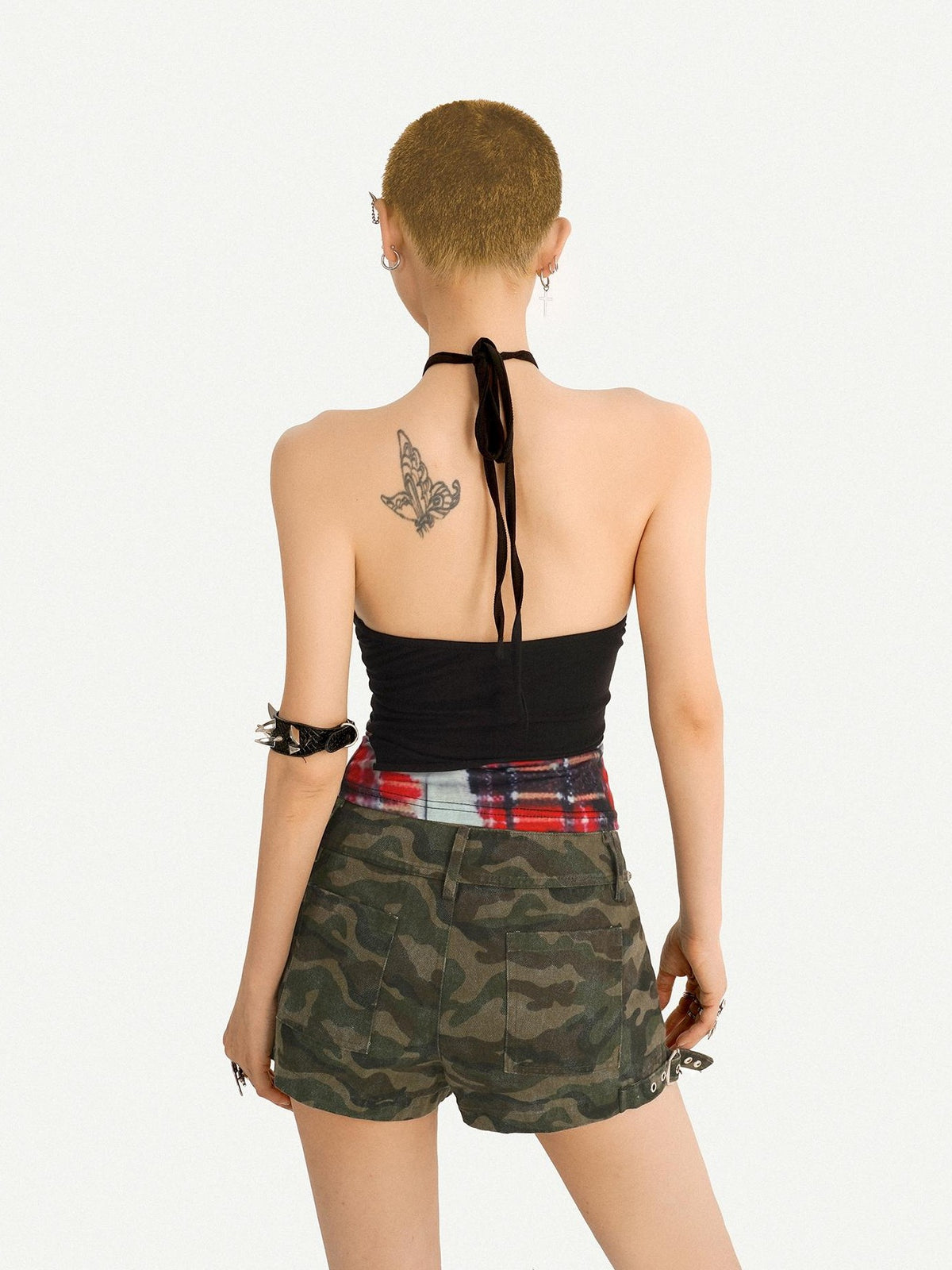 Nico Molly Letter Print V-neck Slim Fit Cropped Women&