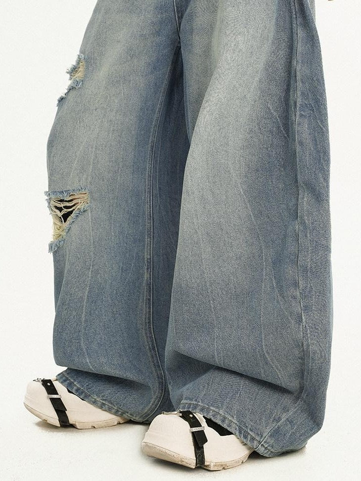Nico Molly Light Blue Ripped Embroidered High Waist Long Women&