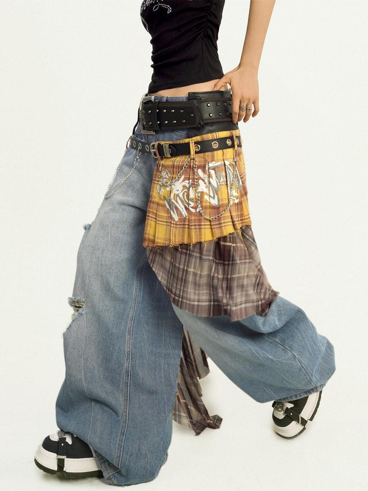 Nico Molly Light Blue Ripped Embroidered High Waist Long Women&