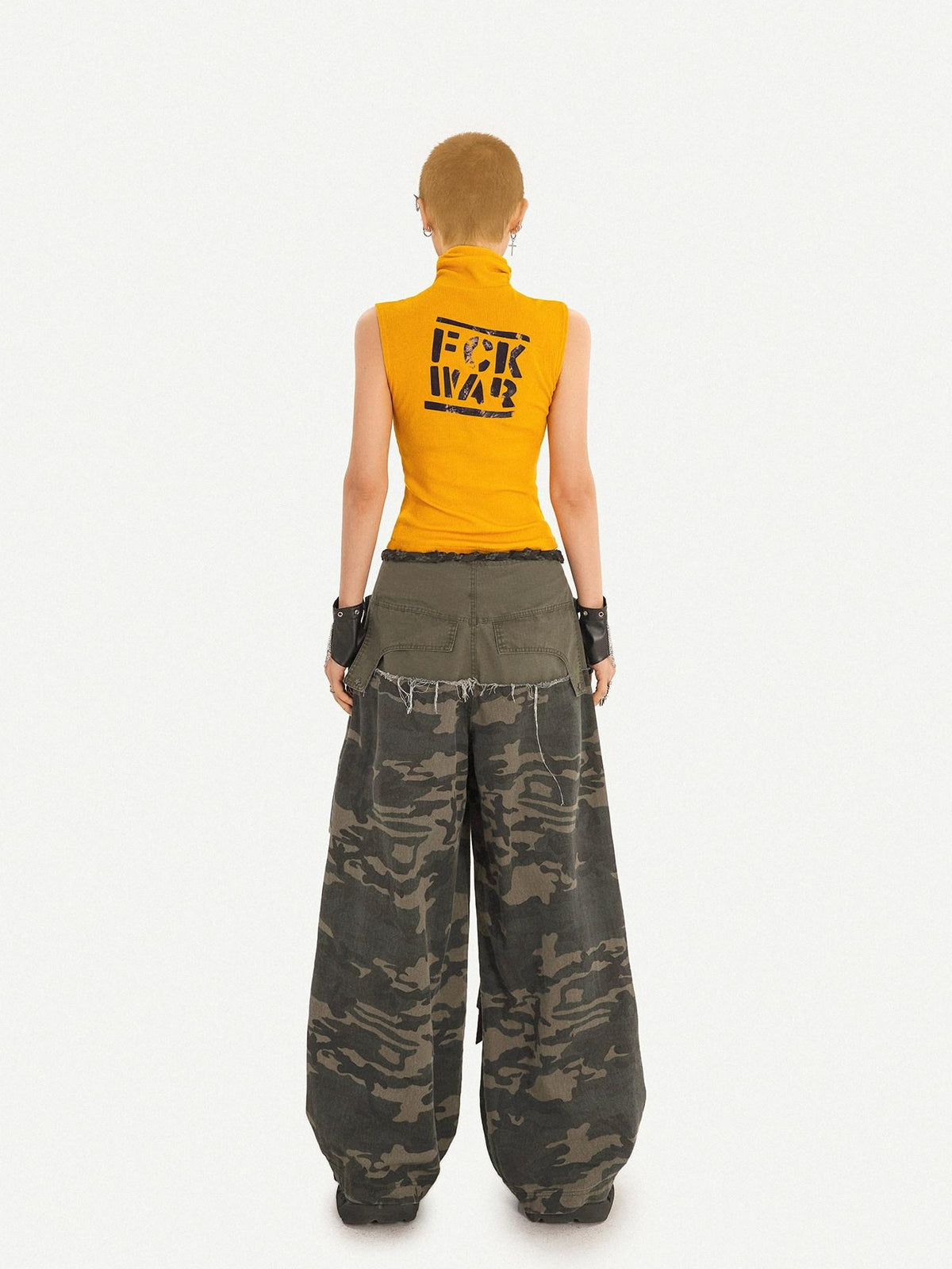 Nico Molly Orange Letter Print Zipper High Neck Slim Short Women&