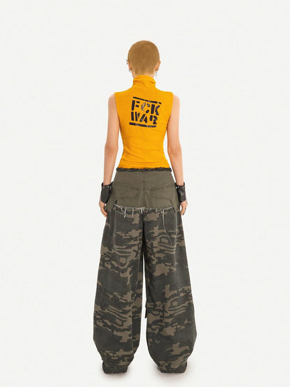 Nico Molly Orange Letter Print Zipper High Neck Slim Short Women&